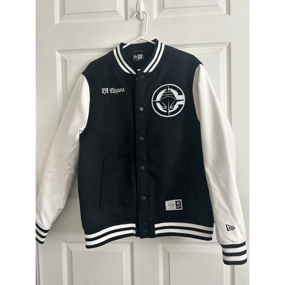 New Era LA Clippers Varsity Jacket - Size L - Black/White - NBA - NWT
